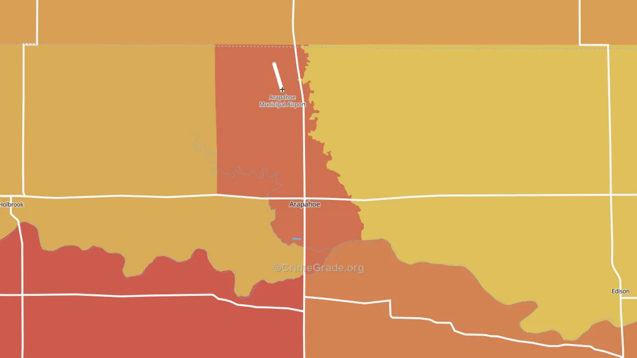 Arapahoe, NE Map of Robbery Rates