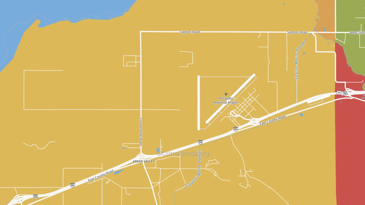 Arbon Valley, ID Map of Robbery Rates