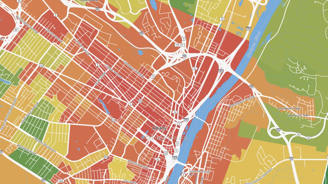 Arbor Hill, Albany, NY Map of Robbery Rates