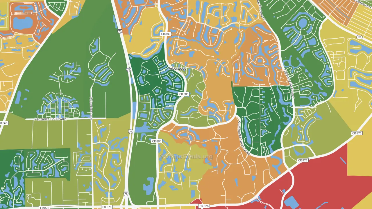 Arborwood, Fort Myers, FL Map of Robbery Rates