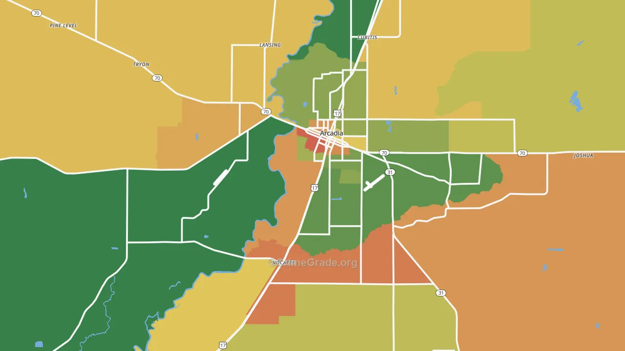 Arcadia, FL Map of Robbery Rates