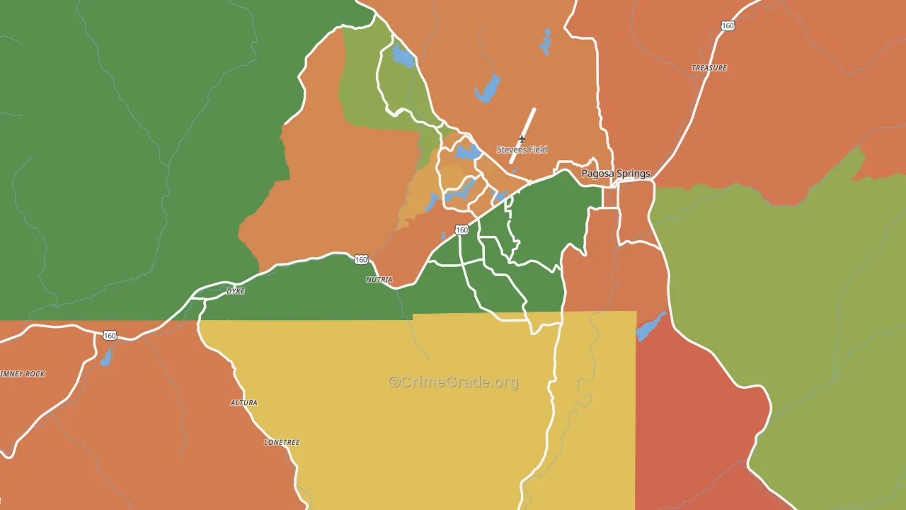 Archuleta County, CO Map of Robbery Rates