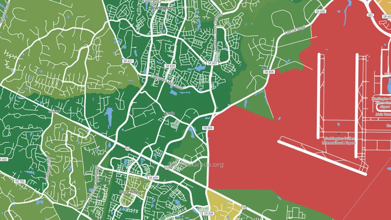 Arcola, VA Map of Robbery Rates