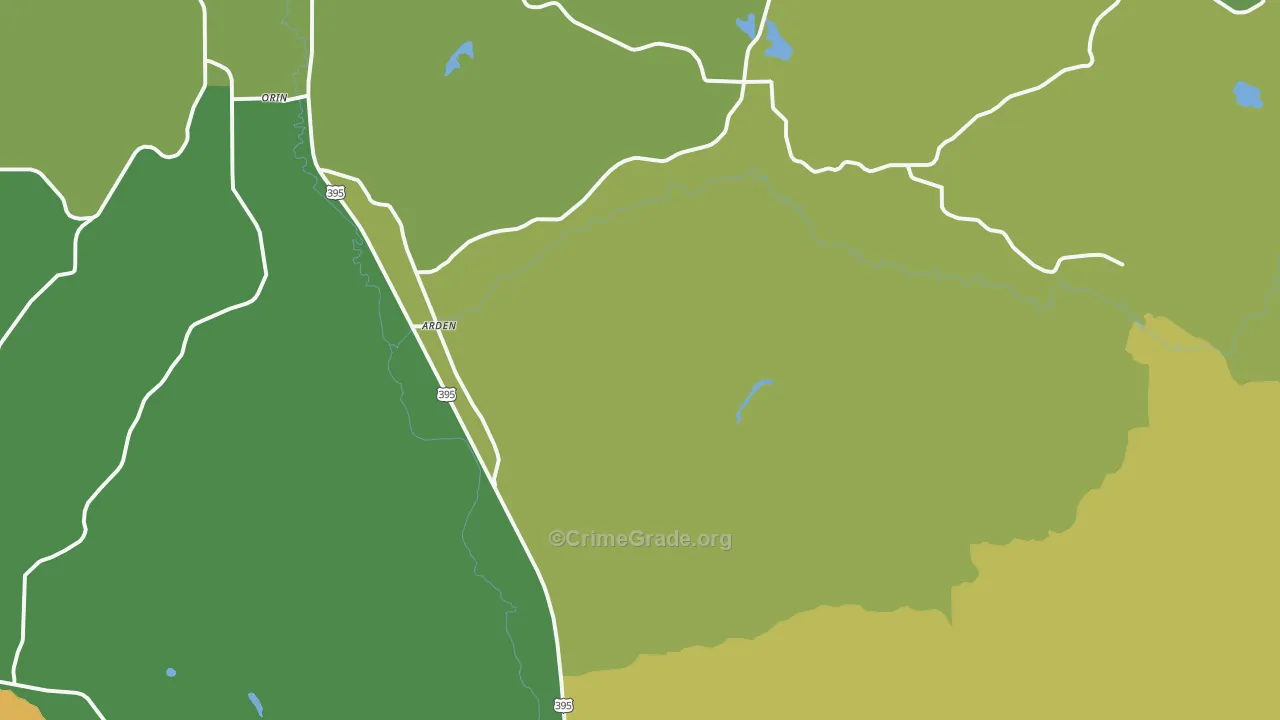 Arden, WA Map of Robbery Rates