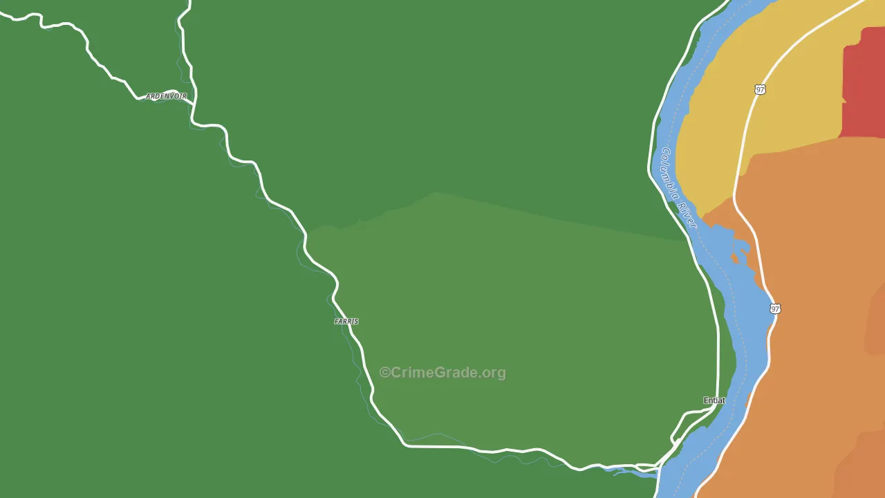 Ardenvoir, WA Map of Robbery Rates