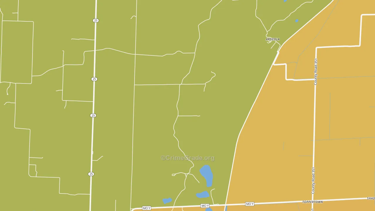 Ardeola, MO Map of Robbery Rates