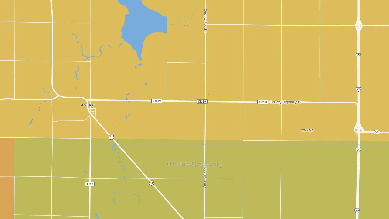 Ardoch, ND Map of Robbery Rates