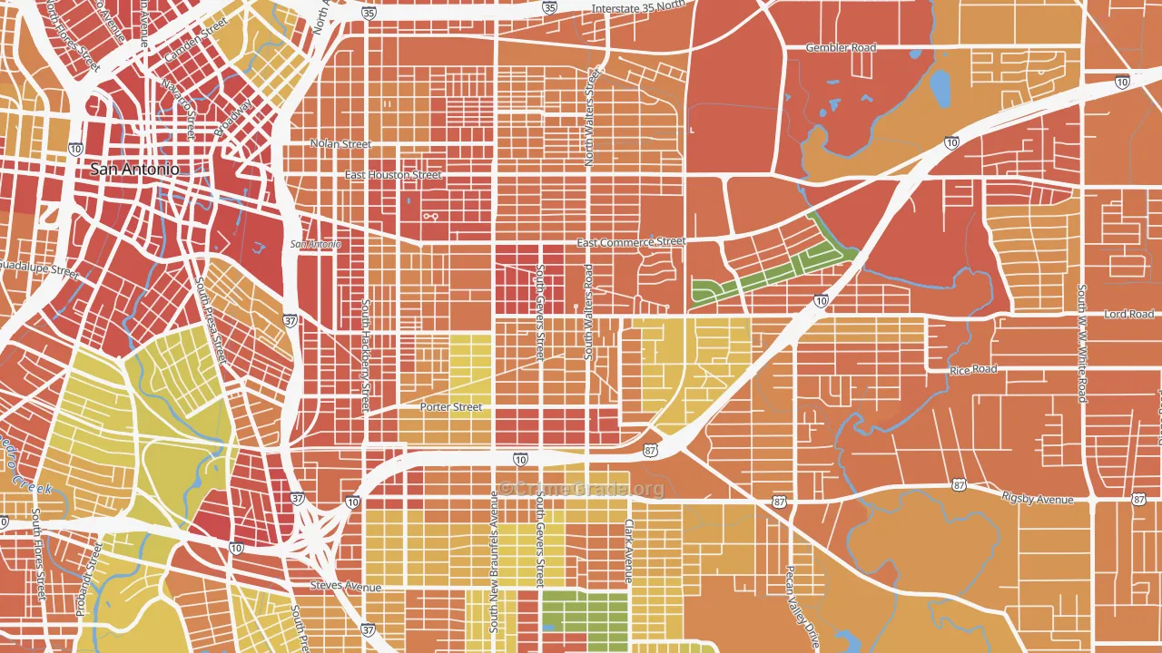 Arena District, San Antonio, TX Map of Robbery Rates