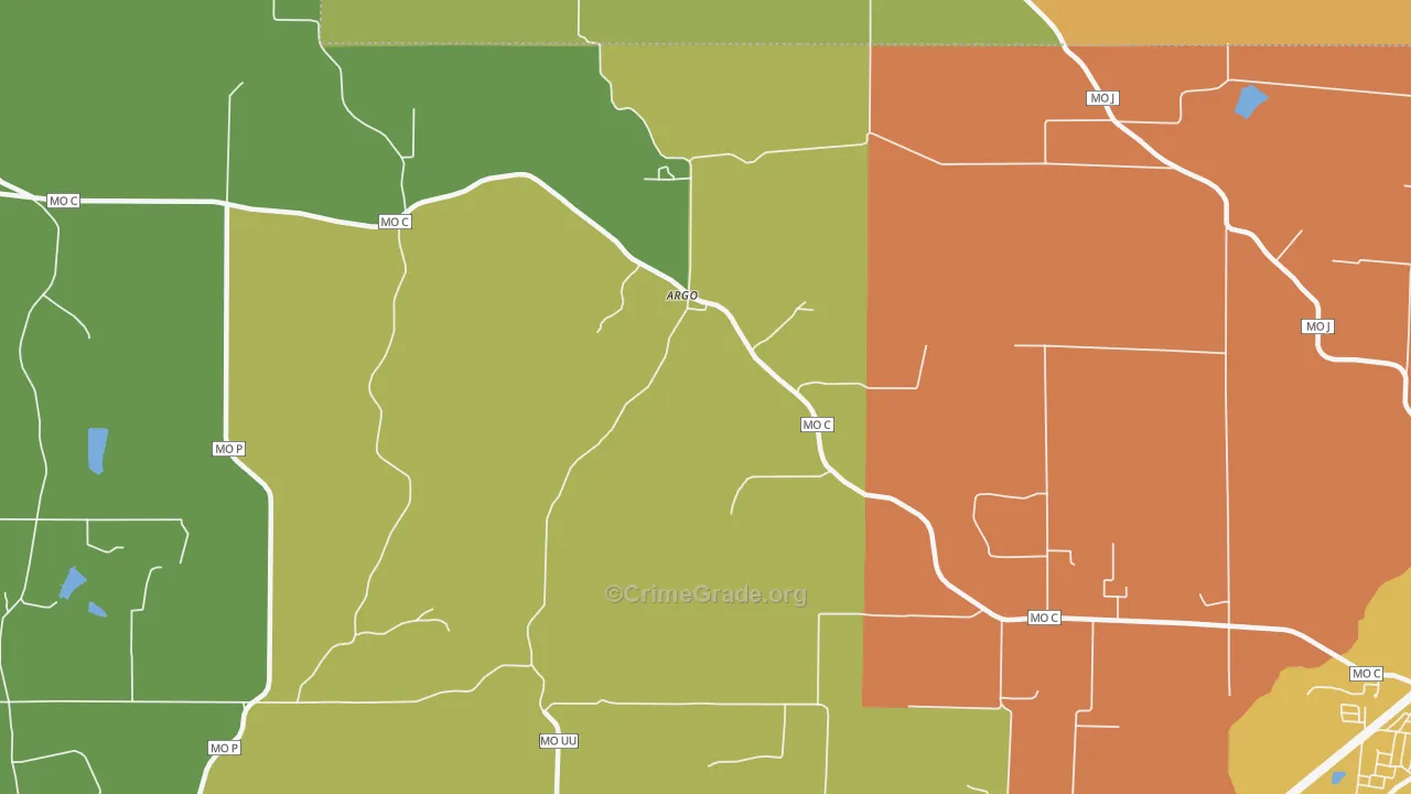 Argo, MO Map of Robbery Rates