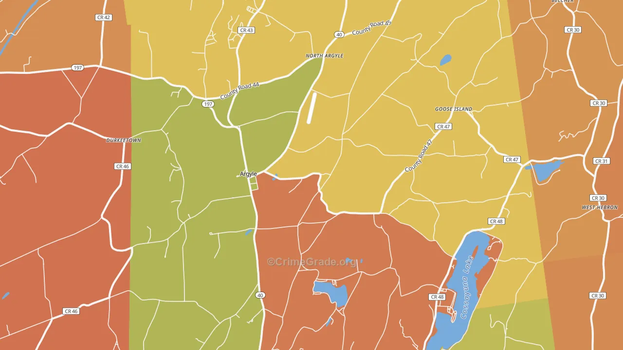 Argyle, NY Map of Robbery Rates