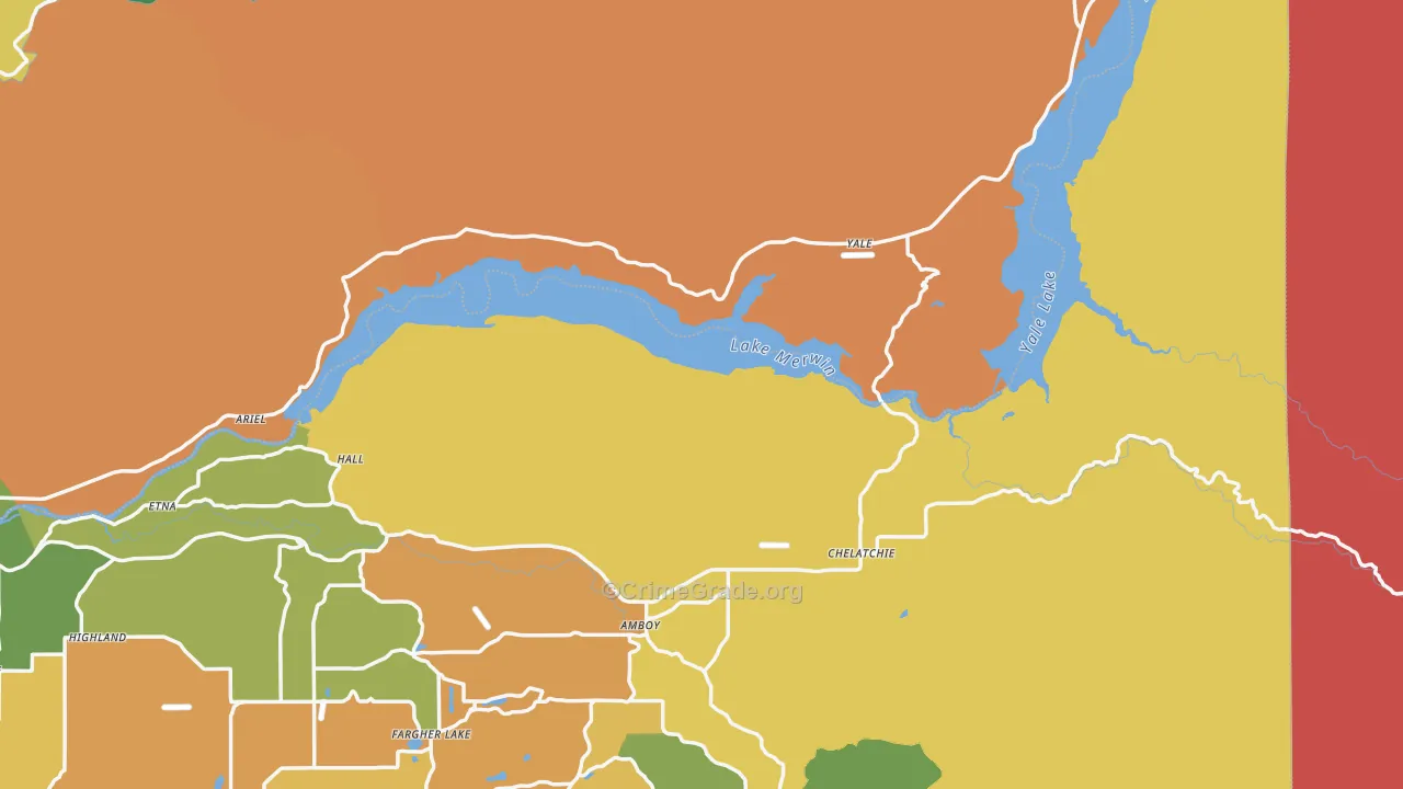 Ariel, WA Map of Robbery Rates