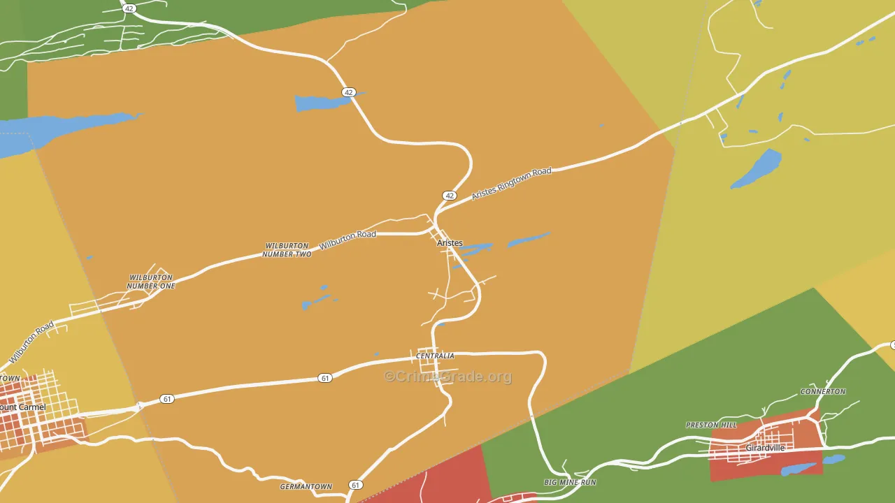 Aristes, PA Map of Robbery Rates