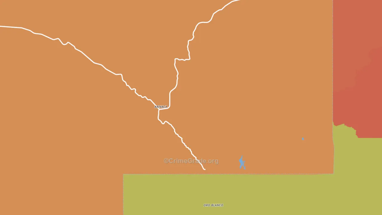 Arivaca, AZ Map of Robbery Rates