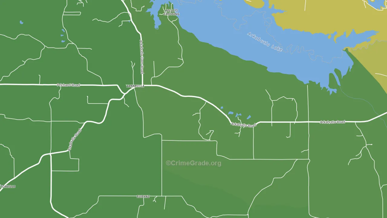 Arkabutla, MS Map of Robbery Rates