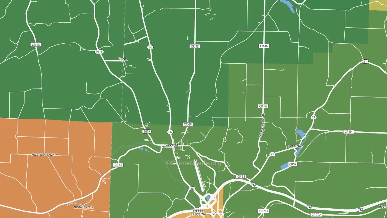 Arkport, NY Map of Robbery Rates