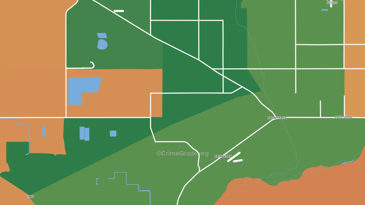 Arlington, AZ Map of Robbery Rates
