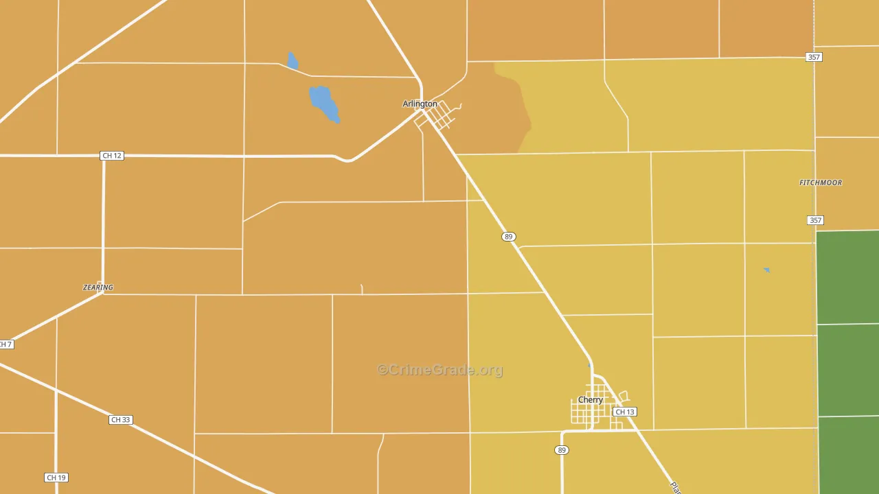 Arlington, IL Map of Robbery Rates