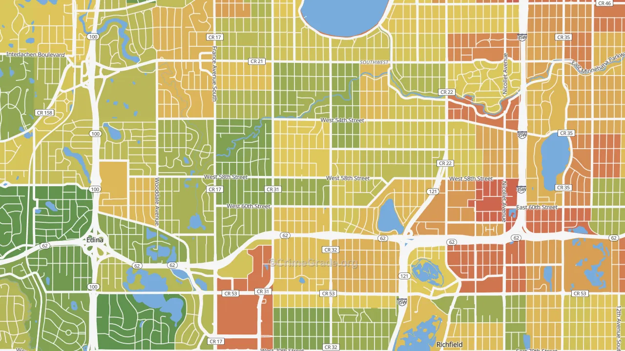 Armatage, Minneapolis, MN Map of Robbery Rates