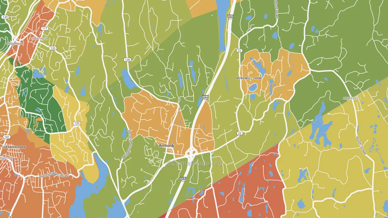 Armonk, NY Map of Robbery Rates