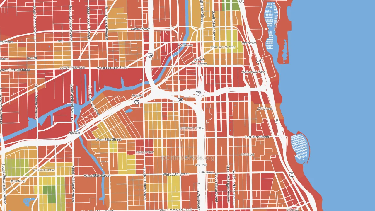 Armour Square, Chicago, IL Map of Robbery Rates