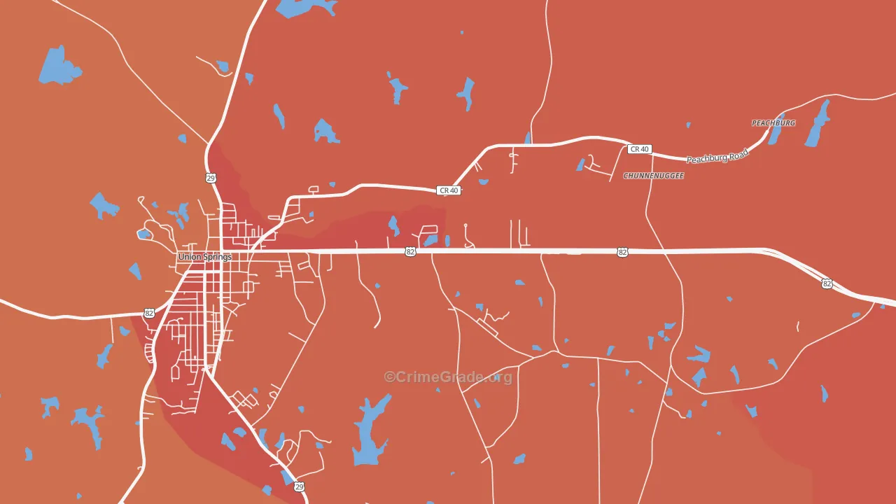 Armstrong, AL Map of Robbery Rates