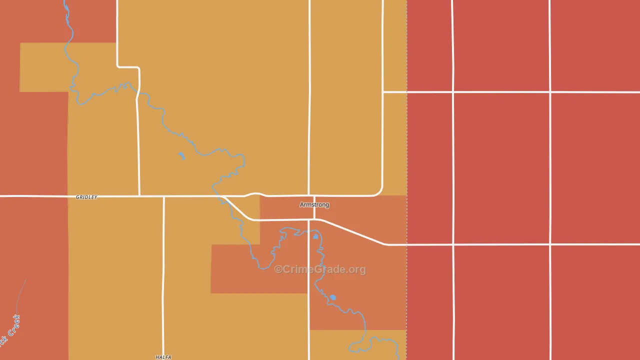 Armstrong, IA Map of Robbery Rates