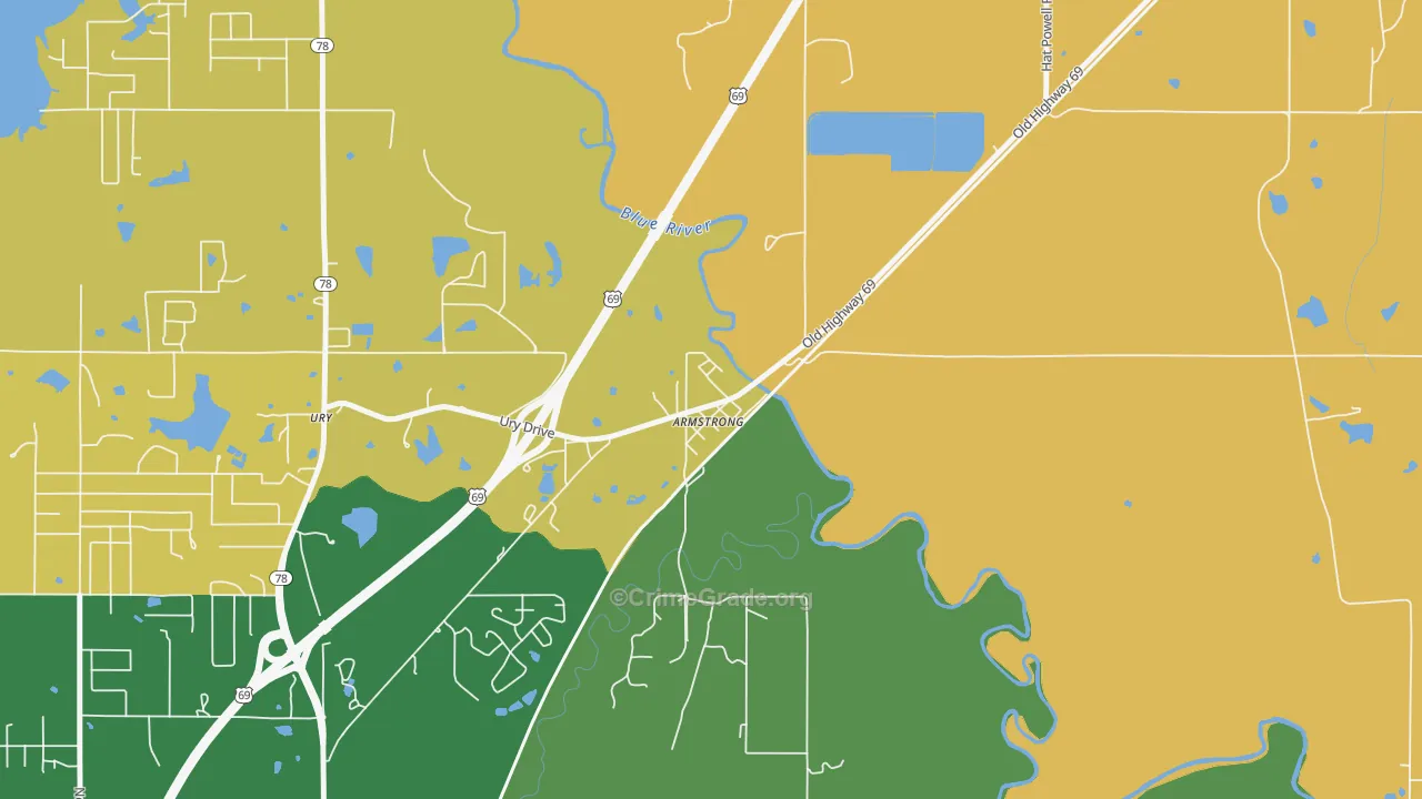 Armstrong, OK Map of Robbery Rates