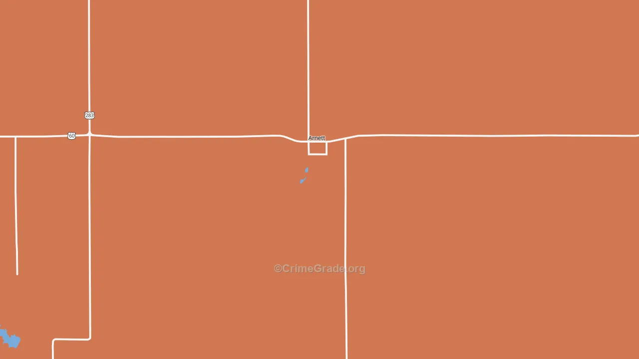 Arnett, OK Map of Robbery Rates