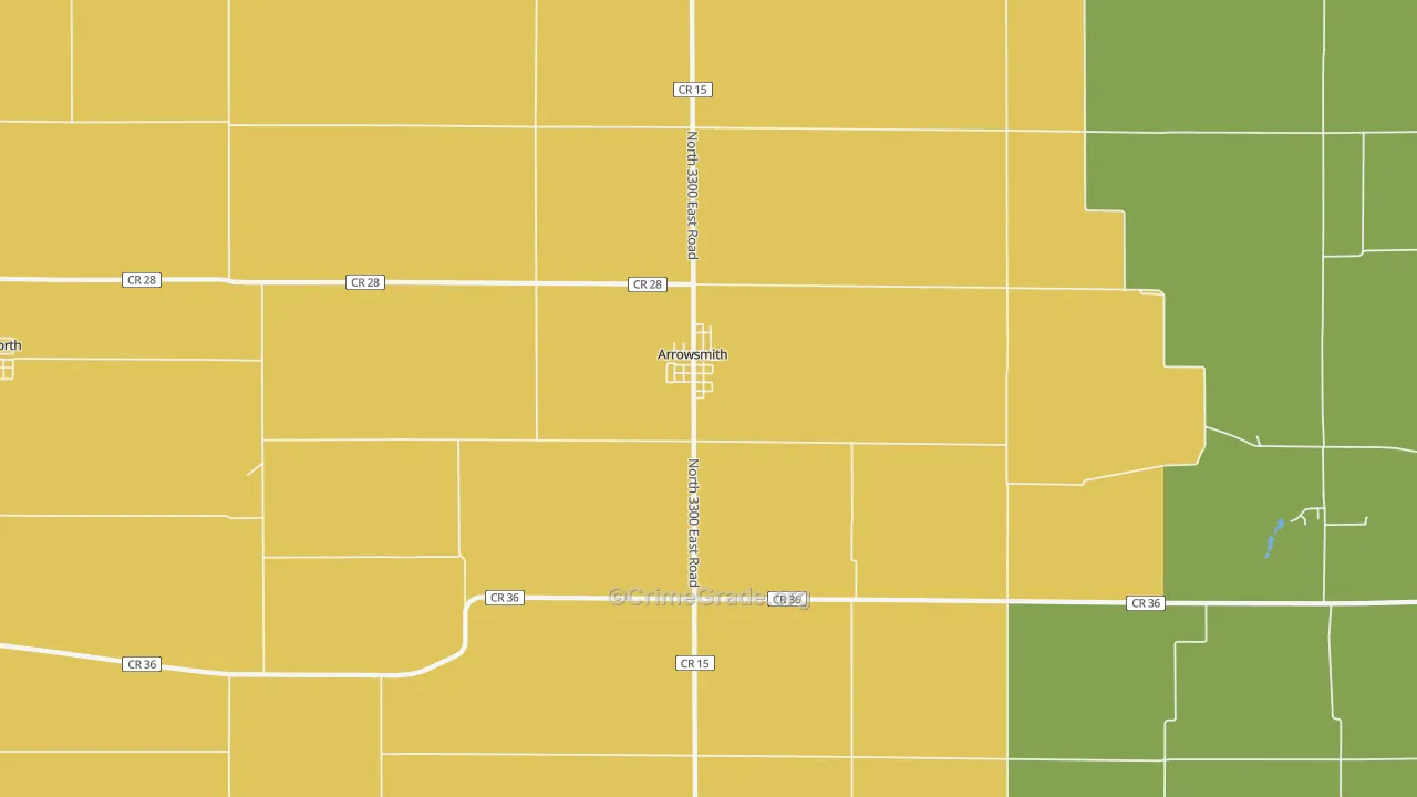 Arrowsmith, IL Map of Robbery Rates