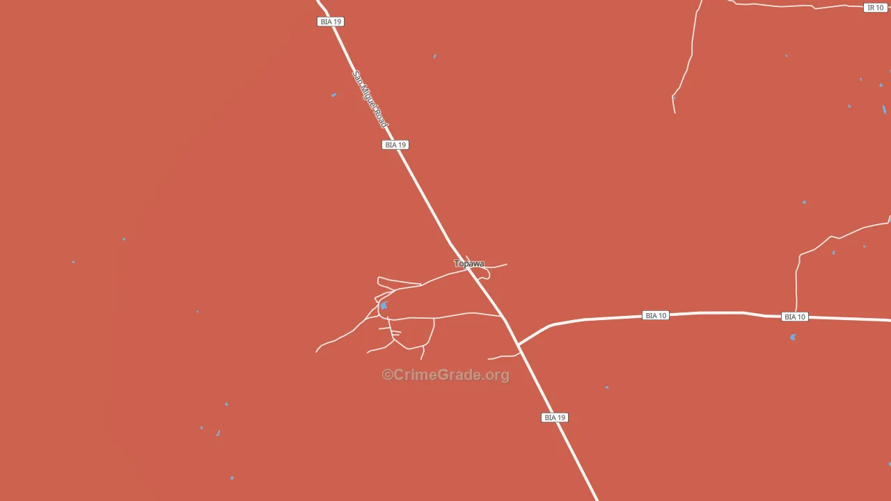 Artesa, AZ Map of Robbery Rates