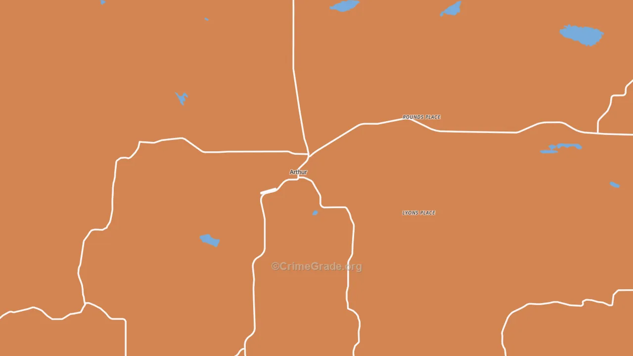 Arthur County, NE Map of Robbery Rates