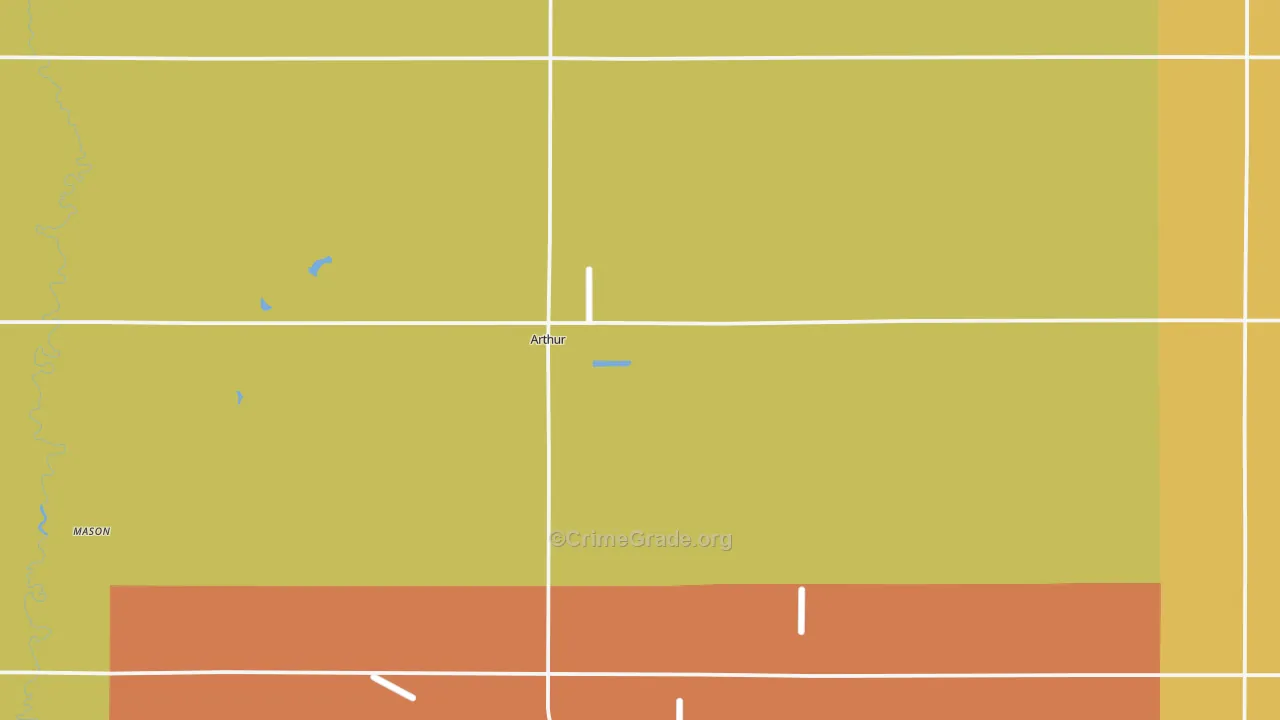 Arthur, ND Map of Robbery Rates
