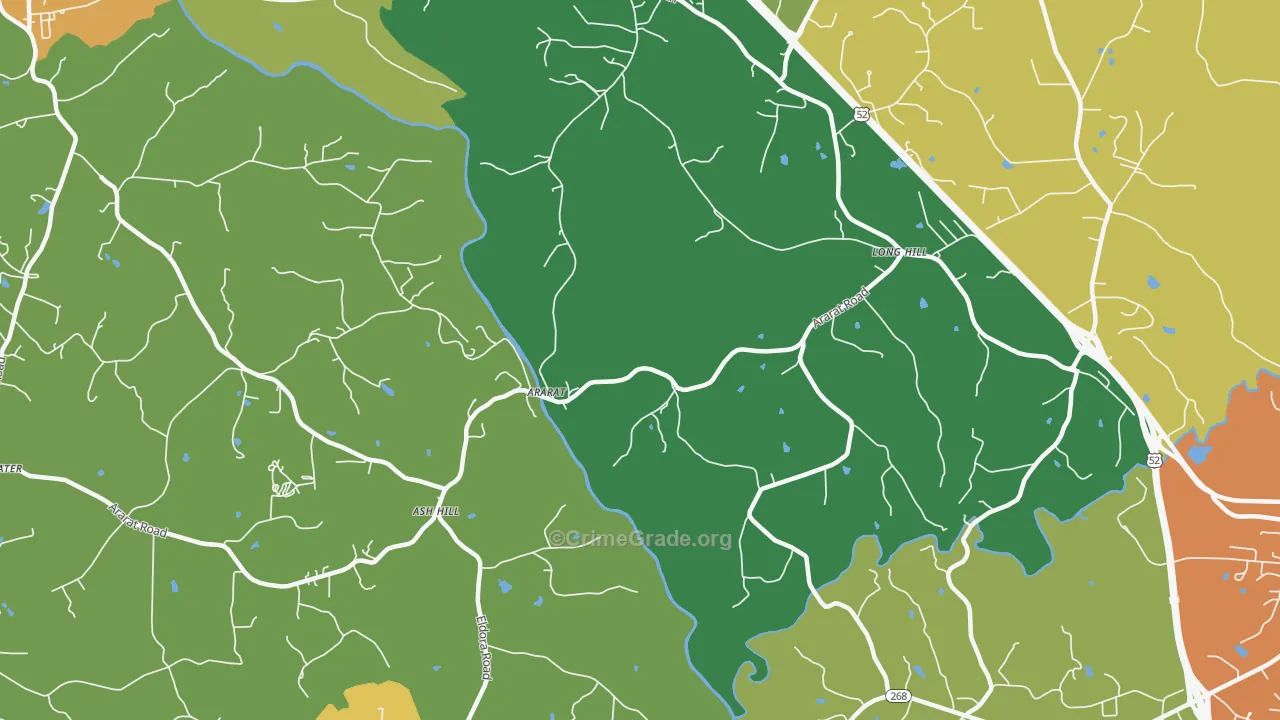 Ash Hill, NC Map of Robbery Rates