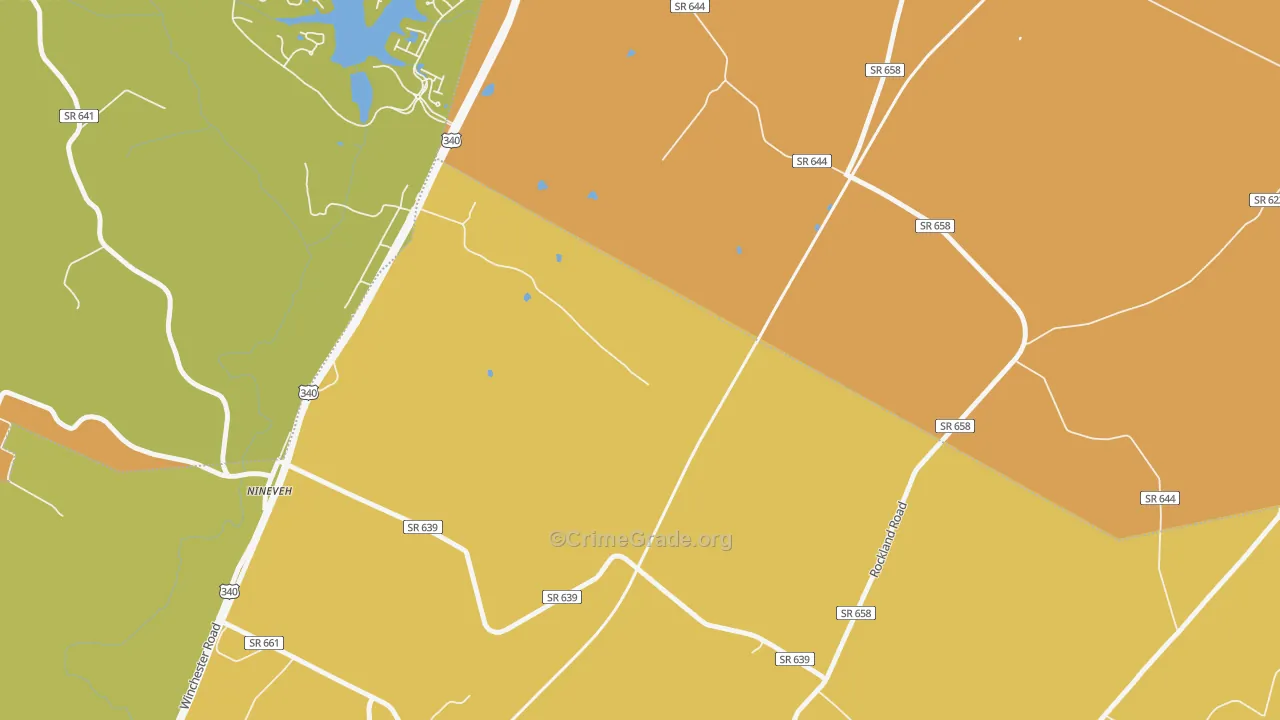 Ashby, VA Map of Robbery Rates