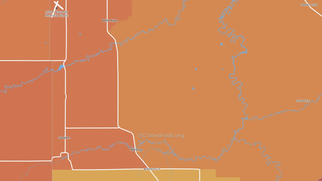 Ashland County, WI Map of Robbery Rates