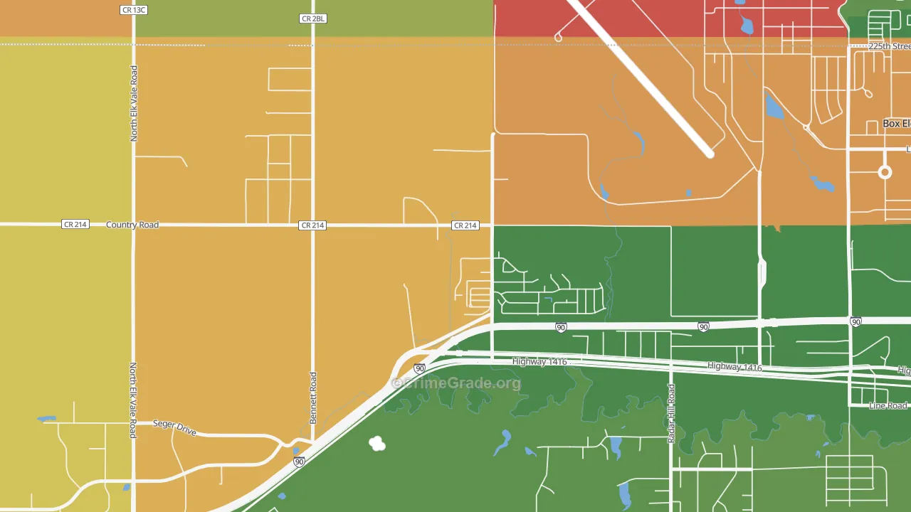 Ashland Heights, SD Map of Robbery Rates