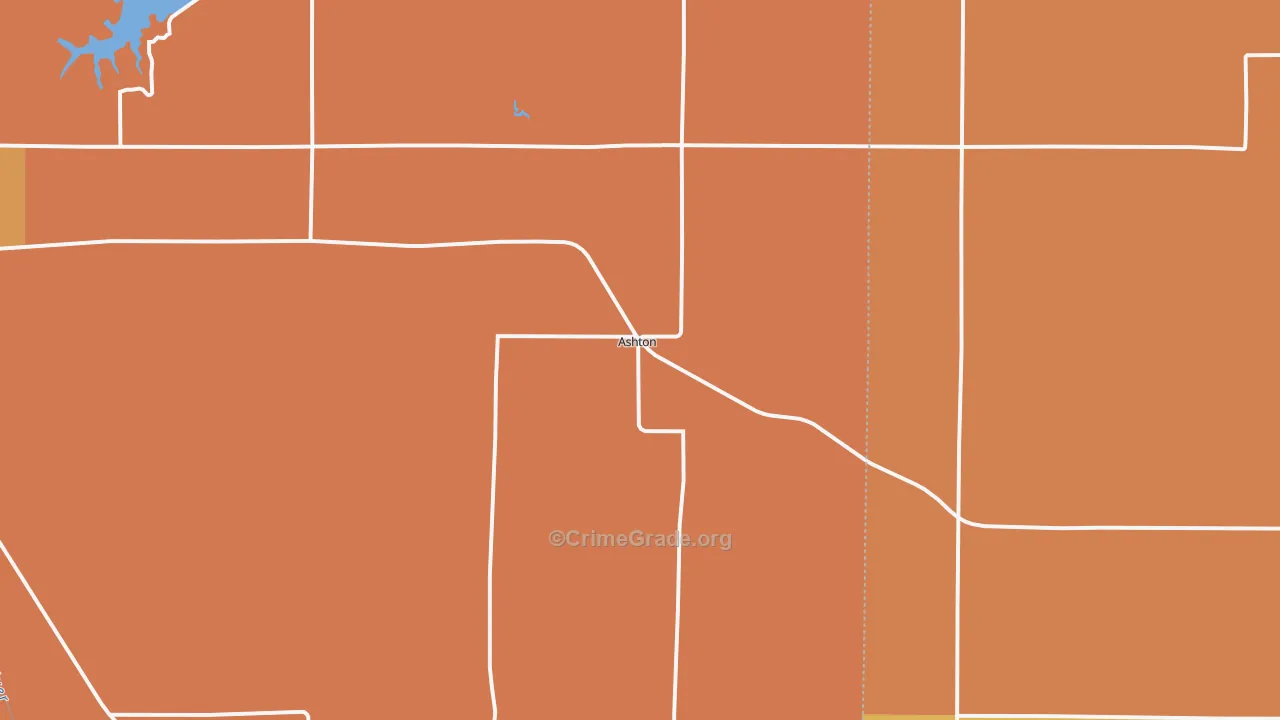 Ashton, NE Map of Robbery Rates