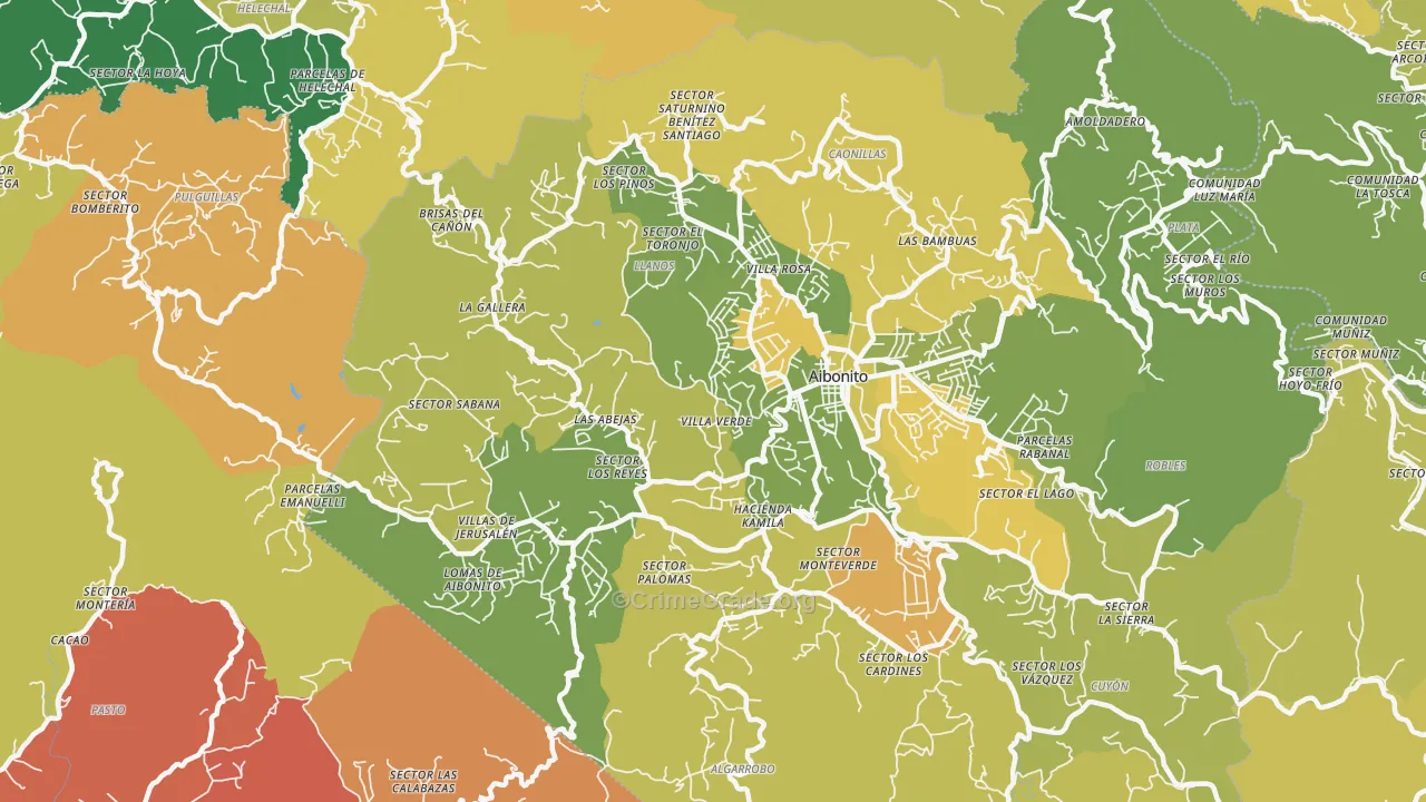 Asomante, PR Map of Robbery Rates
