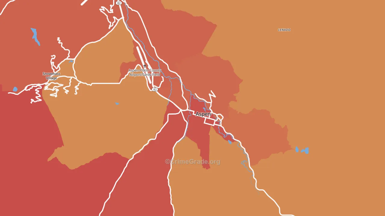 Aspen, CO Map of Robbery Rates