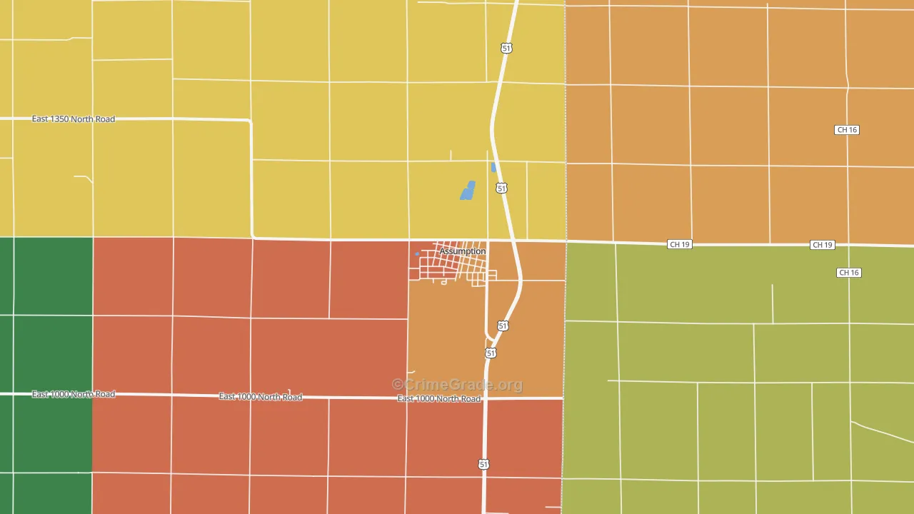 Assumption, IL Map of Robbery Rates