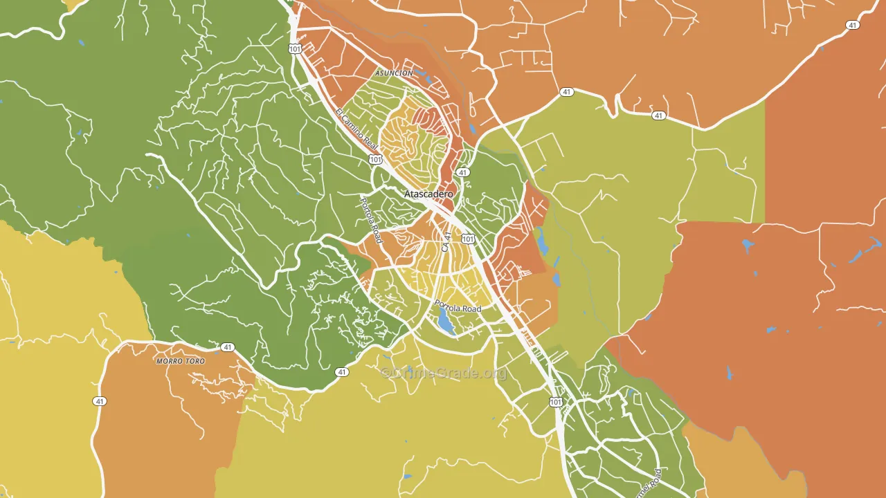 Atascadero, CA Map of Robbery Rates