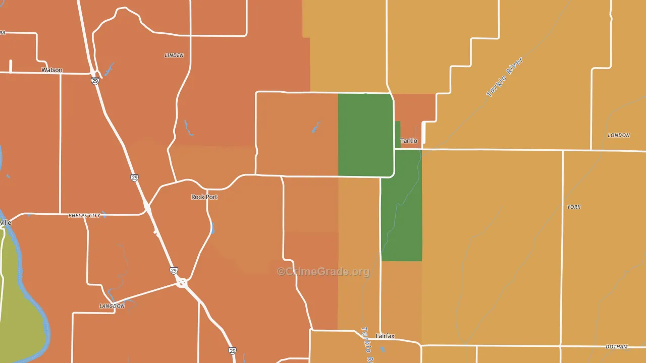 Atchison County, MO Map of Robbery Rates