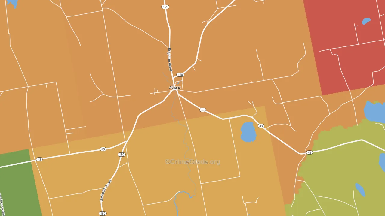 Athens, ME Map of Robbery Rates