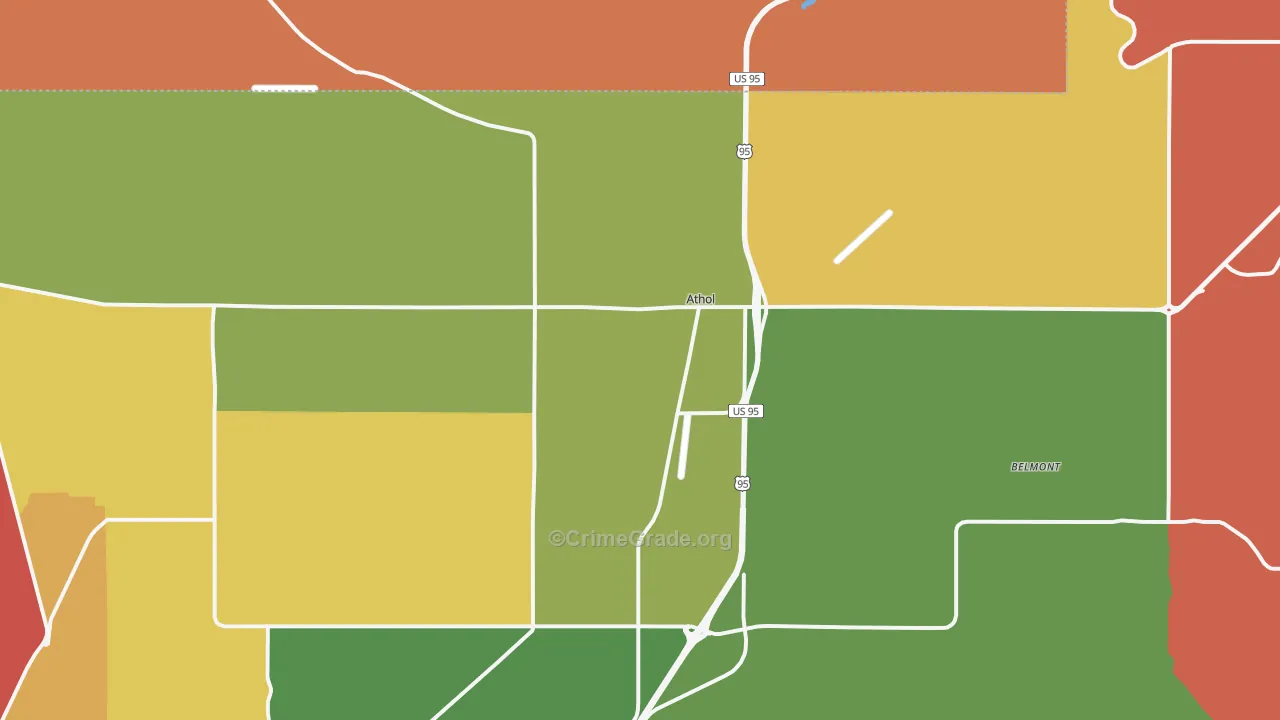 Athol, ID Map of Robbery Rates