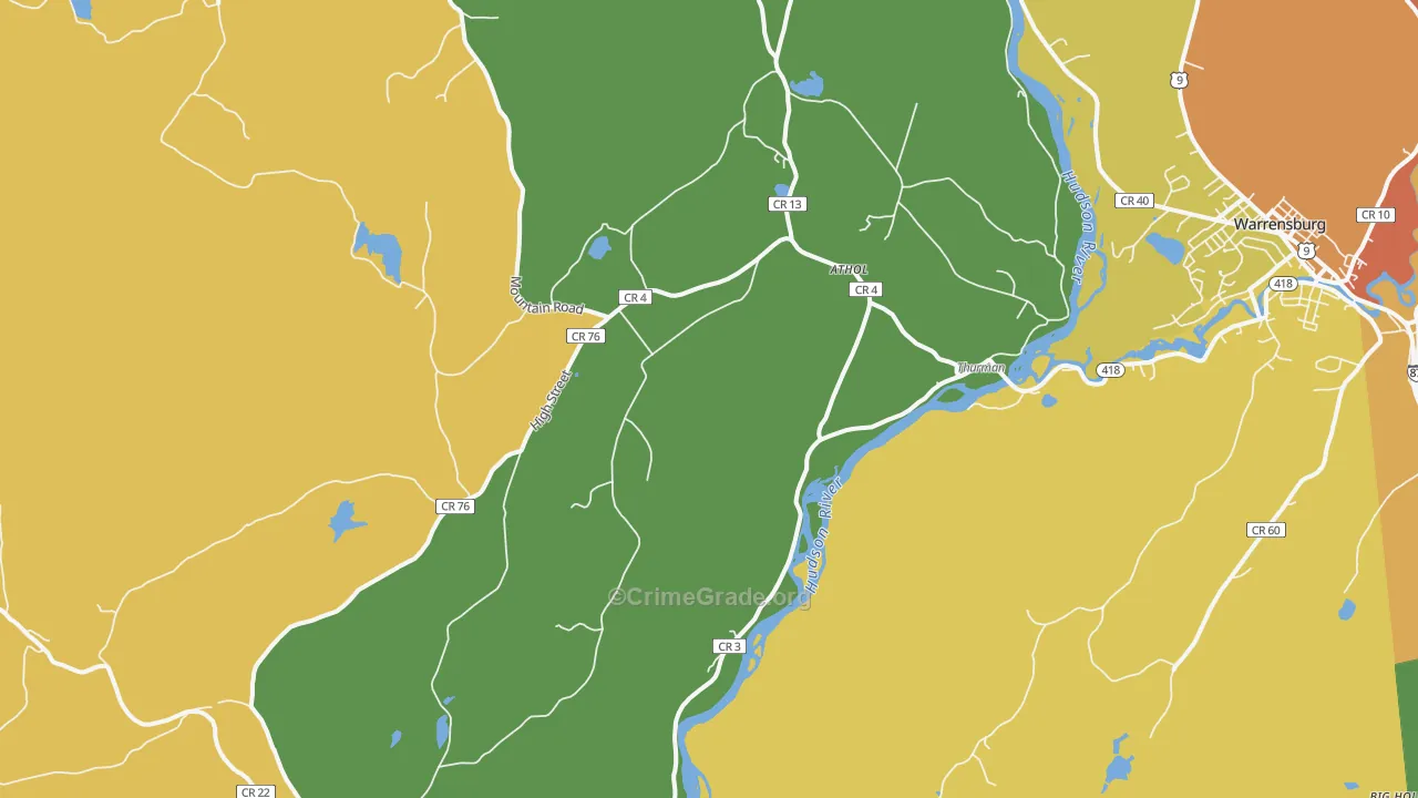Athol, NY Map of Robbery Rates