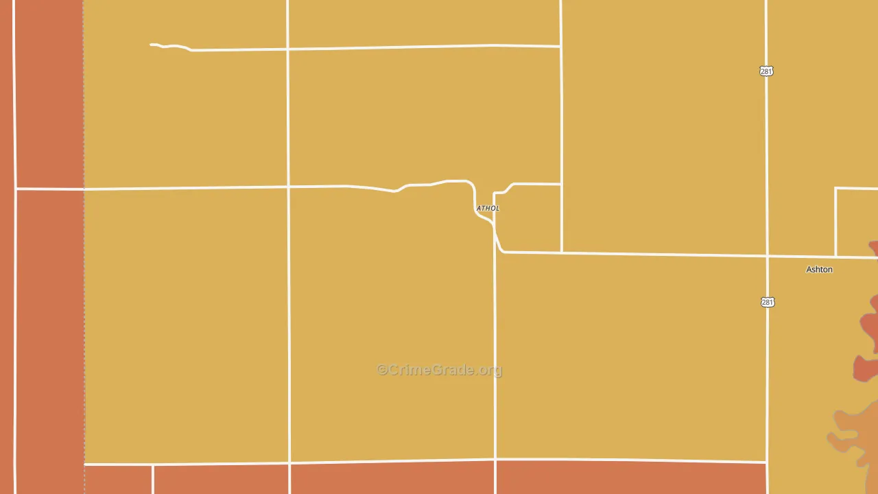 Athol, SD Map of Robbery Rates