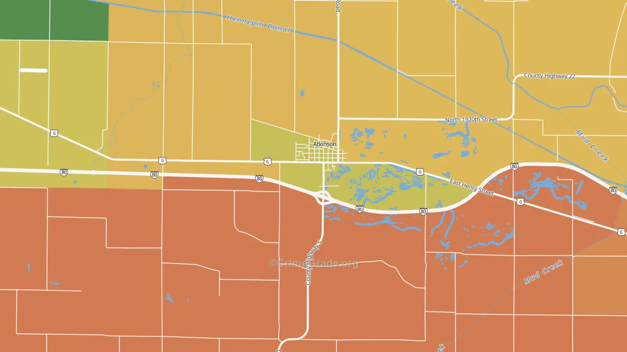 Atkinson, IL Map of Robbery Rates