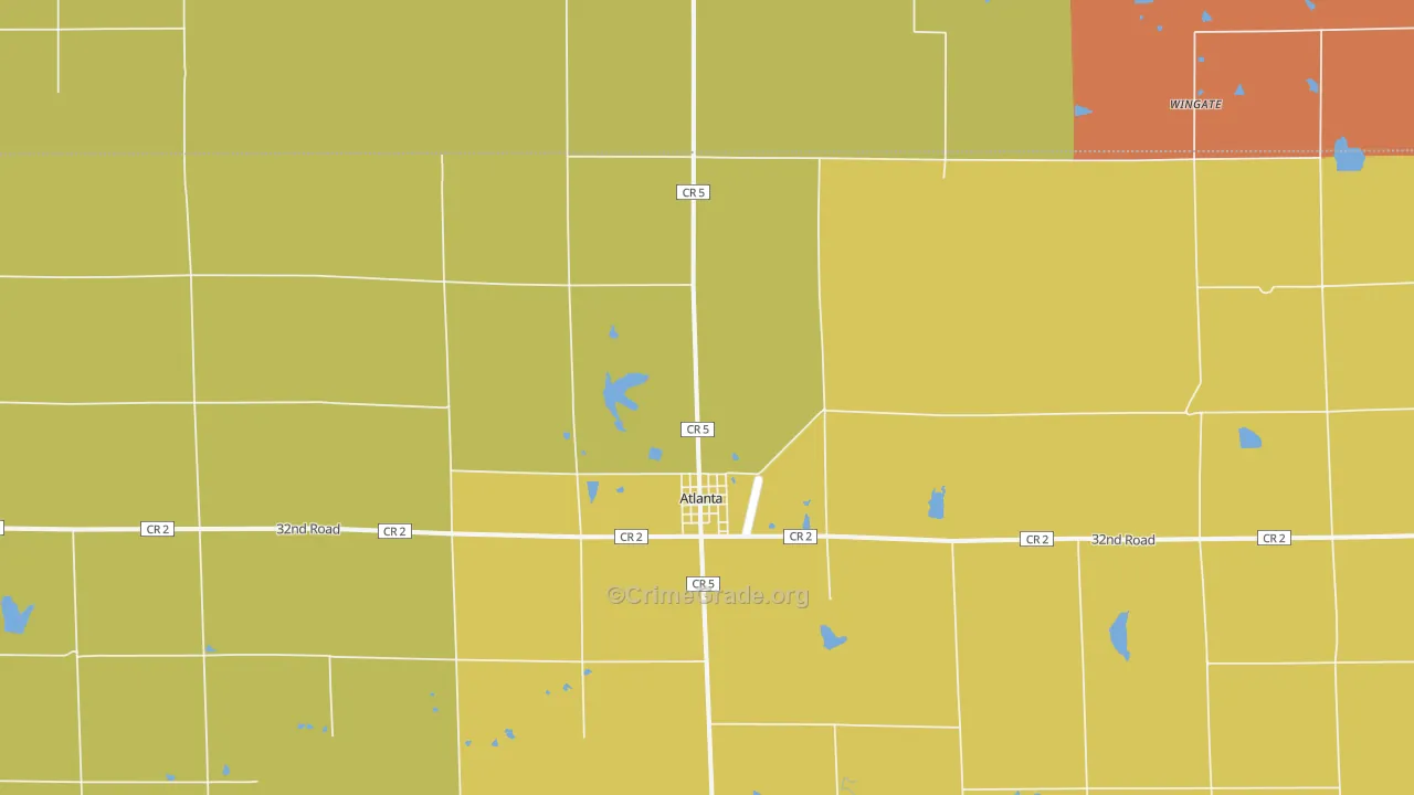 Atlanta, KS Map of Robbery Rates
