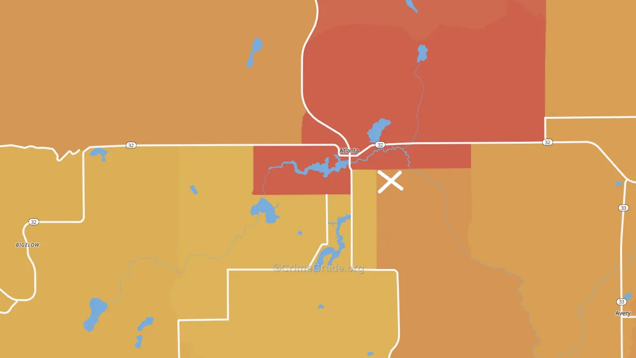 Atlanta, MI Map of Robbery Rates