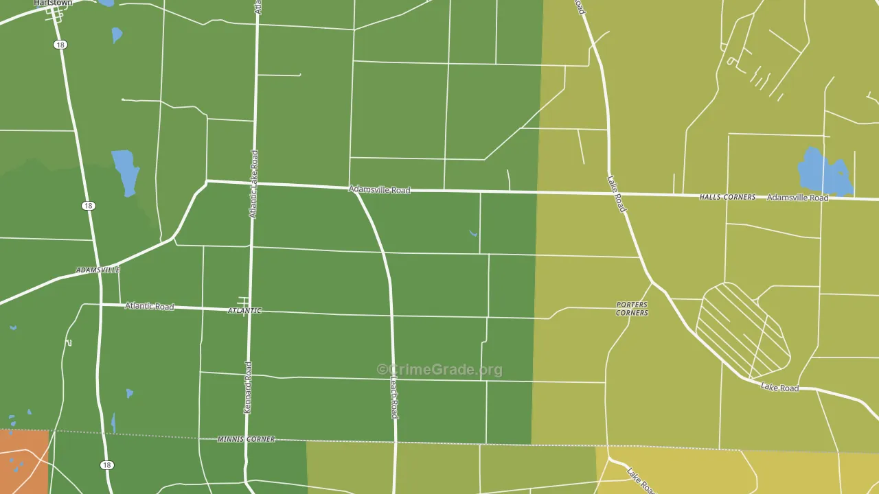 Atlantic, PA Map of Robbery Rates